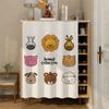 Cortina de sombreado para gabinete de baño, con dibujos animados creativos, bonita y fea, para guardar ropa de cocina y polvo.