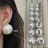 Pendientes Retro de Cuentas de Pan Oversize, Pendientes de Perla Sencillos y Personalizados de Aguja de Plata S925 Exagerados de Gama Alta