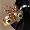 Monedero pequeño con forma de cachorro de peluche para mujer, minibolso para guardar auriculares, llavero de dibujos animados, colgante para mochila escolar de estudiante.