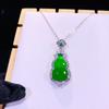 Nuevo Colgante de Calabaza de Calcedonia de Hielo Alto Color Esmeralda de Hielo Verde Yang Colgante de Calabaza de Ágata Fu Lu Collar para Mujer