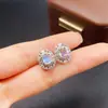 Pendientes de Piedra Lunar Natural Transfronterizos para Mujer, Accesorios de Nicho de Alta Gama, Joyería de Plata 925, Joyería de Lujo 4*6, Venta Directa de Fábrica