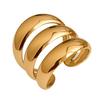 Anillo Hueco de Moda Transfronterizo Líneas Irregulares Ola Geométrica Flor de Acero de Titanio Anillo Abierto de Moda para Hombres y Mujeres