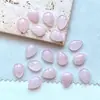 Venta al por mayor del fabricante Anillo de cuarzo rosa natural ovalado de fondo plano Cara para anillo Hecho a mano DIY Semiacabado Incrustación Accesorios de joyería