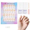 24 Peças de Unhas Postiças Usáveis para Adultos Produtos Acabados Transfronteiriços Patches de Manicure de Alta Qualidade Manicure Amêndoa Removível Atacado