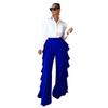 K10191 AliExpress Amazon Europa y Estados Unidos transfronterizo para mujer 2022 nuevo pantalón de pierna ancha de talle alto con volantes al por mayor