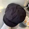 Sombrero octagonal lindo estilo japonés de dibujos animados con orejas de gato para mujer, dulce y versátil para primavera y otoño, adecuado para cabezas grandes, hace que la cara se vea más pequeña