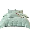 Outono/Inverno 2026 Leite Lã Tecido Fita Artesanato Conjunto de Quatro Peças Luxo Leve Patchwork Francês Roupa de Cama Live E-commerce