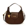 Bolso de Hombro de Moda Versátil para Mujer Bolso de Terciopelo Pan 2026 Otoño Nuevo Bolso de Media Luna de Alta Gama para Viaje Bolso Cruzado