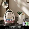 Pedra difusora de aroma de Buda versão Q, óleo essencial para quarto, uso doméstico criativo, fragrância premium duradoura, ornamento de mesa de cristal com flor seca