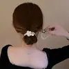 2025 Novo Estilo Presilha de Cabelo Flor de Camélia com Pérolas Acessório de Cabelo Tendência Novo Modelo