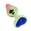 Novo plug anal de morango com cor degradê em formato de coração, brinquedo sexual para adultos, unissex, produtos para adultos exclusivamente para vendas transfronteiriças