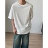 Design Sense Masculino Pequeno Estilo Collar Zipper Short-sleeved T-shirt Solto Moda Cor Sólida Meia-manga T-shirt Top