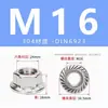 Aço Inoxidável 304 Flange Porca Redonda Sextavada Acolchoada Dentada Tampa de Parafuso Anti-Afrouxamento Antiderrapante M4M5M6M8M10