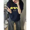 Camiseta de Manga Corta Oversize Estampado de Gato Estilo Retro Americano para Mujer Verano Holgada Tendencia Marca Top Ins