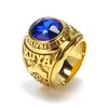 Moda europea y americana anillo de ejército retro joyería para hombre acero inoxidable hip hop Punk soldado Águila anillo de letras en stock