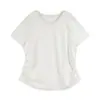 Top ALINDM Talla Grande con Borde Rizado para Mujeres Ligeramente Gorditas, Estilo Veraniego de Alta Gama, Camiseta de Manga Corta Adelgazante para Cintura 100kg