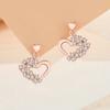 Pendientes Jin Hongyu Brilliant Love para mujer, de plata de ley, a la moda, con circonitas elegantes en forma de corazón, sencillos y pequeños.