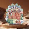 Imanes para Refrigerador Dalian Imanes de Madera Adhesivos Decorativos Magnéticos Lugares Escénicos de Liaoning Recuerdos Turísticos de la Ciudad Atracciones Artesanías Productos Culturales y Creativos