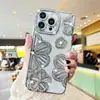 Capa de Celular Flor de Diamante Galvanizada Adequada para Apple 17Promax Gradiente Glitter 16/15 Estilo Menina 11/12