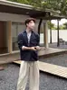 Camisa Tendência Falsa de Duas Peças para Homens com Design Old Money de Alto Padrão, Estiloso, Versátil e Casual, Apresentando Gola Lapela e Mangas Longas