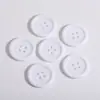 Botón Cóncavo de Cuatro Agujeros con Borde Delgado, Botón para Camisa de Trabajo Teñible en Blanco, Accesorios para Ropa, Botón de Resina Negra