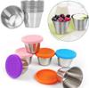 70 ml transfronteiriço 304 aço inoxidável silicone tampa mergulhando prato ao ar livre portátil molho copo silicone fresco-mantendo tampa prato de tempero