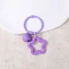 Llavero de Cuentas para Armar Macarrón Estrella de Cinco Puntas Campana Estrella Hueca de Color Claro Accesorio con Atmósfera Femenina