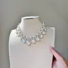 Recuerdos Barrocos - Recuerdos Barrocos Collar de Diamantes Brillantes Estilo Francés Perlas Sintéticas Multicapa Cadena para Clavícula de Banquete