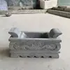 Mesa de chá pequena estilo Zen base de castiçal de pedra incensário frente de túmulo ao ar livre para queimar incenso Mármore Branco Pedra Verde Ornamento Retangular