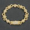 Nova Pulseira Hip Hop Europeia e Americana 10mm Olhos Corrente Cubana Zircônia Micro-incrustada Nicho Criativo Acessórios Hip Hop para Homens e Mulheres