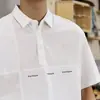 Camisa polo minimalista de manga corta estilo japonés, camisa holgada de talla grande para hombre, camiseta casual de verano extragrande con cuello de solapa