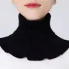 Calentador de cuello para adultos de otoño e invierno, bufanda para protección de la columna cervical, cuello alto de punto falso para mujer, decoración de lana, a prueba de viento