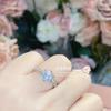 Camélia Hong Kong Anel de Casamento contador mesmo estilo imitação de diamante banhado a ouro nicho seis-garra anel de zircão