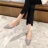 Sapatos de casamento Sapatos de noiva Vestido de noiva principal 2024 Primavera e outono Nova chegada Prata Salto alto Feminino Salto agulha Noivado Princesa Sapatos de cristal