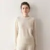 Nuevo Suéter de Punto de Cachemira con Cuello Redondo, Hombros Caídos, Corte Holgado, Engrosado, Cálido, Manga Larga, Color Sólido, para Mujer, Otoño/Invierno 2026