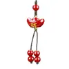 Cadena para teléfono móvil de cinabrio, arena de cristal, llavero con bronceado, corazón, sutra, colgante para bolso, llavero, colgante de la verdad de seis palabras, venta al por mayor
