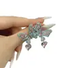 Espuma de Leche Corazón ~ Pendientes Metálicos Exquisitos con Lazo Japonés y Coreano para Niñas Diseño de Nicho Moda Pendientes de Lujo Accesible