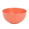 Tazón Redondo Rayado de Paja de Trigo para Niños, Hogar, Exterior, Tazón para Arroz y Sopa, Tazón para Desayuno y Postre, Vajilla, Tazón de Plástico Anticaídas