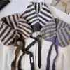 Bufanda tejida linda con orejeras, diseño a rayas, estilo juvenil, gorrito, bufanda estilo coreano, bufanda de doble uso para mujer, versátil y fácil de combinar