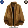 Chaqueta vintage de alta calidad con tacto de terciopelo de la marca NASA para hombre, abrigo casual de otoño de alta gama de lujo ligero