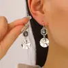 Collar y Pulsera de Acrílico Irregular con Colgante de Diamante Negro de Lujo Ligero Transfronterizo Europeo y Americano para Mujer Otoño e Invierno