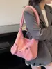 Bolsa de Ombro de Pelúcia Fofa Nova da Primavera 2026 para o Trabalho Bolsa Tote de Grande Capacidade Bolsa Transversal Doce de Nicho