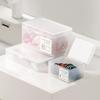 Caja de Almacenamiento de Escritorio de Plástico Translúcido Escarchado tamaño pequeño con Tapa Pegatina Clasificación Papelería de Oficina Misceláneos Caja de Almacenamiento