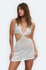 Ropa de Mujer Transfronteriza de AliExpress Verano 2023 Vestido Sexy Tejido Calado con Espalda Descubierta y Tirantes Halter