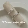 Estilo Blogger Ins Coreano Mismo Joyería Plata de Ley S925 Gota de Agua Anillo Abierto en Inglés Diseño de Nicho Gama Alta