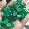 Pendientes de Aro Ovalados para Manualidades con Incrustaciones de Ágata, Base Plana, Anillo Natural Verde Sin Agujero, Colgante Jinhua