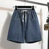 Shorts de Mezclilla Sueltos Elásticos para Mujer, Primavera y Otoño, Tallas Grandes, para Chicas Gorditas, Corte Holgado, Adelgazantes, de Pierna Ancha, Estilo A