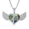 Colar Europeu e Americano Asas de Amor Foto Privada Pingente Memória Foto Colar DIY Criativo Memorial Pingente Hip Hop