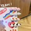Linda horquilla de Sanrio para el pelo con forma de corazón para chica dulce, flequillo con clip lateral, tocado con melodía de dibujos animados