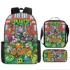 Plantas vs. Mochila de Zombis Mochila Escolar Anime Dibujos Animados Cartera